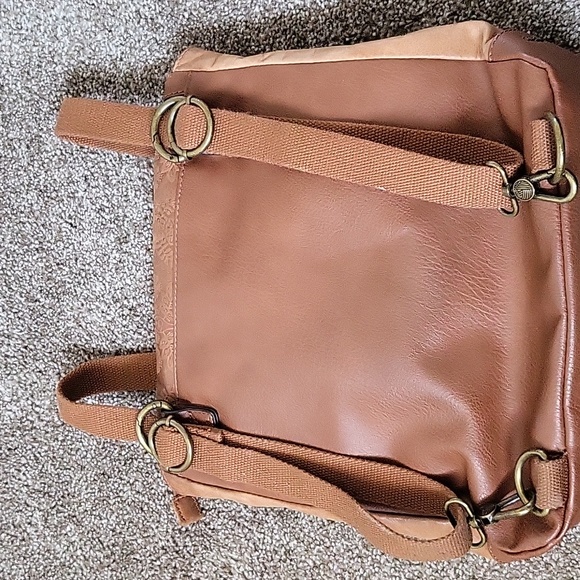 The Sak Ventura Convertible Backpack Bag Leather Tobacco Floral Embossed - Picture 3 of 5